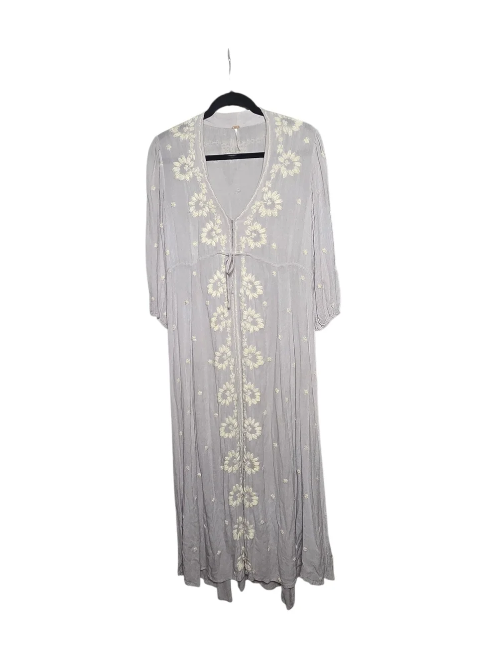 Free People Embroidered Fable Maxi Dress Lilac Floral Size XS